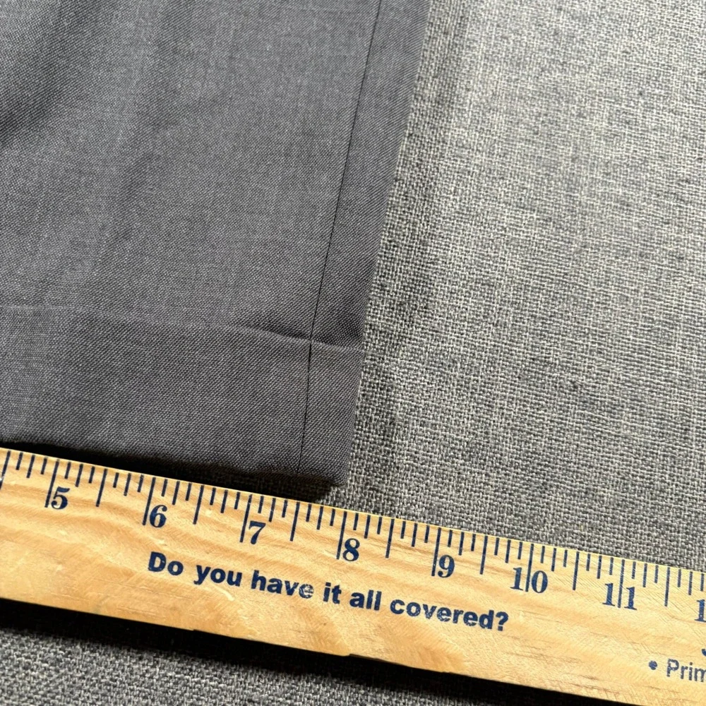 Lauren Ralph Lauren Dress Pants Men 33x32 Gray Pleated Cuffed Stretch